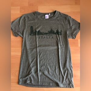 Italia Graphic Crewneck T-Shirt - Olive Green